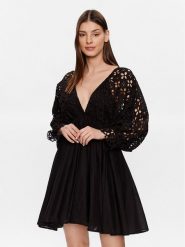 Iconique Sukienka letnia IC23 019 Czarny Regular Fit. Czarne sukienki damskie Iconique, na lato, m, bez wzorów, z bawełny, bez kołnierzyka, bez ramiączek. Za 479.99 zł.