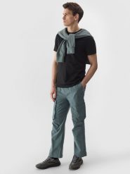 4F Spodnie casual cargo 4Way Stretch męskie - khaki M. Brązowe spodnie materiałowe męskie 4f, bez wzorów, z materiału, casualowe. W wyprzedaży za 99.99 zł.