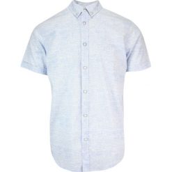 Koszula Męska, Błękitna, Melanżowa Bawełniana, Casualowa, Krótki Rękaw -PAKO JEANS. Niebieskie koszule męskie Pako Jeans, m, bez wzorów, z bawełny, bez kołnierzyka, bez ramiączek. Za 135.00 zł.