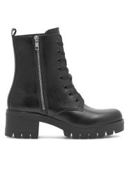 Lasocki Trzewiki WI23-PIAUSE-01 Czarny. Czarne botki damskie Lasocki, ze skóry, bez obcasa, na słupku, bez zapięcia. Za 279.99 zł.