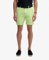 Superdry Premium Regular Chino Shorts — Slim Fit, Washed Green. Zielone szorty męskie Superdry., bez wzorów, z bawełny, eleganckie. Za 315.35 zł.