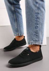 Czarne Tenisówki z Krótkim Sznurowaniem Blathema. Czarne trampki i tenisówki damskie Born2be, bez wzorów. Za 34.99 zł.