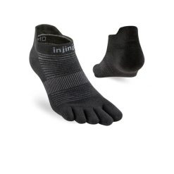Skarpety do biegania Injinji Run Lightweight No-Show. Czarne skarpetki męskie Injinji, bez wzorów. Za 62.99 zł.