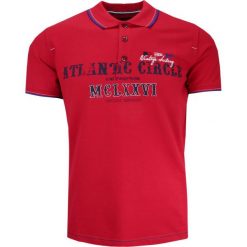 Koszulka POLO Czerwona z Nadrukiem, Casualowa, Męska, Krótki Rękaw. Czerwone koszulki polo męskie MCL, l, bez wzorów, z bawełny, bez ramiączek. Za 145.00 zł.
