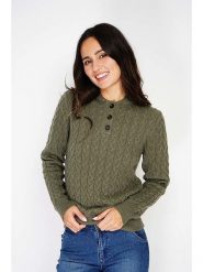 C& Jo Sweter w kolorze khaki rozmiar: 38. Brązowe golfy damskie C& Jo, bez wzorów, bez ramiączek. Za 200.13 zł.