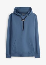 Bluza z kapturem z czystej bawełny organicznej. Niebieskie bluzy z kapturem męskie bonprix, m, z bawełny. Za 102.99 zł.