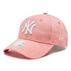 Czapka z daszkiem New Era. Czerwone czapki z daszkiem damskie New Era, bez wzorów, z jersey. Za 129.99 zł.