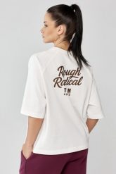 Damski t-shirt oversize Rough Radical Vibe. Białe t-shirty damskie ROUGH RADICAL, l, bez wzorów, z bawełny, bez kołnierzyka. Za 109.99 zł.