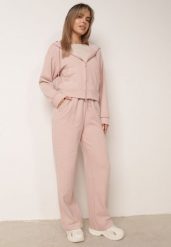 Różowy Klasyczny Komplet Dresowy Spodnie i Rozsuwana Bluza z Kapturem Minerena. Czerwone bluzy z kapturem damskie Born2be, l, z dresówki. Za 179.99 zł.
