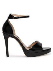 Nine West Sandały WFA2733-2A Czarny. Czarne sandały damskie Nine West, bez wzorów, z syntetyku, bez obcasa, na szpilce. Za 229.99 zł.