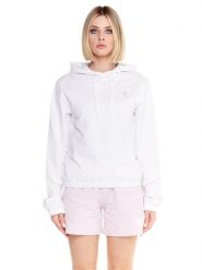 Bluza lekka z bawełna z kaptur na co dzień. Białe bluzy sportowe damskie LEONE 1947 APPAREL, l, bez wzorów, z bawełny, bez ramiączek, bez kaptura. Za 126.26 zł.