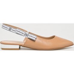 Solo Femme - Baleriny. Brązowe baleriny damskie Solo Femme, bez wzorów, z materiału, bez obcasa. W wyprzedaży za 249.90 zł.