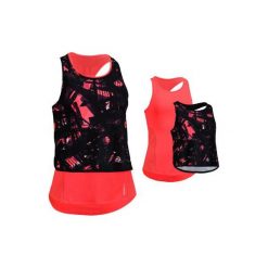 Top 3 w 1 kardio fitness 520 damski. Białe topy sportowe damskie DOMYOS, bez wzorów, z elastanu, bez ramiączek. W wyprzedaży za 39.99 zł.