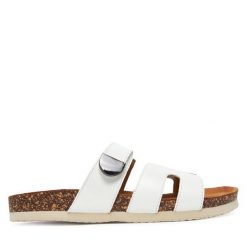 Klapki Lasocki. Białe klapki damskie Lasocki, bez wzorów, bez obcasa. Za 139.99 zł.