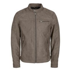 Kurtka Jack & Jones Rocky zamszowa falcon. Kurtki męskie Jack&Jones, bez wzorów, z zamszu, bez kaptura. Za 297.95 zł.