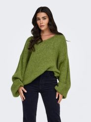 JDY Sweter w kolorze oliwkowym rozmiar: S. Brązowe swetry klasyczne damskie JDY, s, bez kołnierzyka. Za 129.95 zł.