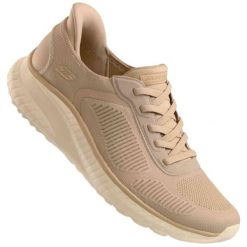 Buty sportowe damskie Skechers Bobs Squad Chaos SLIP-INS. Brązowe buty sportowe na co dzień damskie Skechers, bez wzorów. Za 339.00 zł.