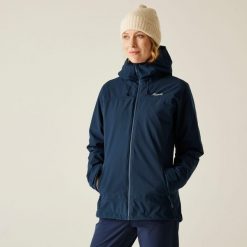 Kurtka damska 3 w 1 Wentwood. Niebieskie kurtki damskie Regatta, bez wzorów, z materiału, z kapturem. Za 279.99 zł.
