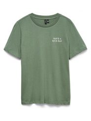 Vero Moda Koszulka w kolorze zielonym rozmiar: XL. Zielone bluzki damskie Vero Moda, xl, bez wzorów, z bawełny, bez kołnierzyka, bez ramiączek. Za 57.87 zł.