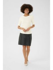 CULTURE Koszulka w kolorze kremowym rozmiar: XS. Brązowe bluzki damskie Culture, xs, bez wzorów, bez kołnierzyka, bez ramiączek. Za 74.11 zł.