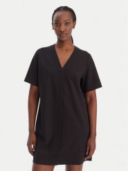 Calvin Klein Jeans Sukienka codzienna LV047E209G Czarny Regular Fit. Czarne sukienki damskie Calvin Klein Jeans, na co dzień, xs, bez wzorów, z jeansu, bez kołnierzyka, bez ramiączek, proste. Za 409.99 zł.