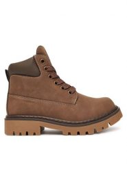 Tommy Hilfiger Trapery T3X5-34125-1269509 S Brązowy. Brązowe buty zimowe chłopięce Tommy Hilfiger, ze skóry. Za 389.99 zł.