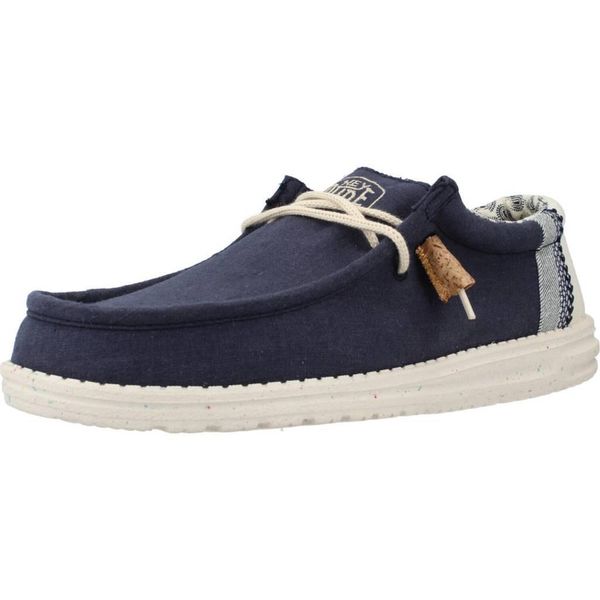 Buty HEY DUDE WALLY LINEN NATURAL Niebieski. Niebieskie buty fitness męskie Hey dude, na fitness i siłownię. Za 335.35 zł.