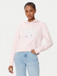 Guess Bluza W5RQ29 K68I4 Beżowy Regular Fit. Brązowe bluzy bez kaptura damskie Guess, xs, z bawełny. Za 209.99 zł.