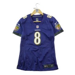 Second life - Nike damska koszulka NFL Baltimore Ravens 8 - Jak nowy. Fioletowe bluzki sportowe damskie Nike, l, bez kołnierzyka, bez ramiączek. Za 170.36 zł.