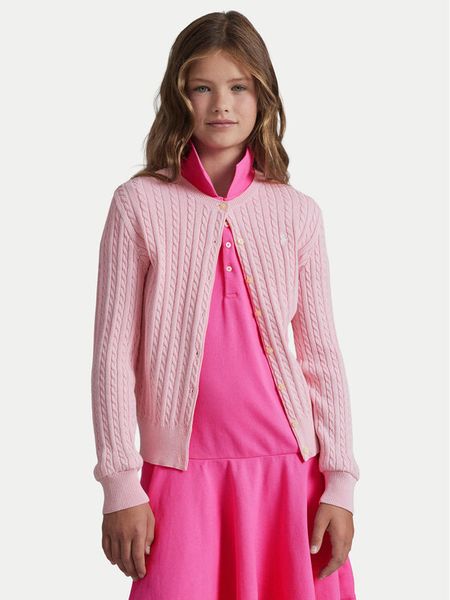 Polo Ralph Lauren Kardigan 313543047010 Różowy jasny Regular Fit. Czerwone swetry dziewczęce Polo Ralph Lauren, bez wzorów, z bawełny, bez kołnierzyka. Za 389.00 zł.