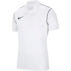 Męska Koszulka Polo Dry Park 20. Białe koszulki polo męskie Nike, l, bez wzorów, z bawełny, bez ramiączek. Za 143.99 zł.