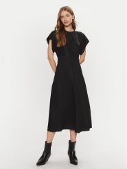 Calvin Klein Sukienka koktajlowa K20K207841 Czarny Regular Fit. Czarne sukienki damskie CALVIN KLEIN, bez wzorów, z wiskozy, wizytowe, bez kołnierzyka, bez ramiączek. Za 629.99 zł.