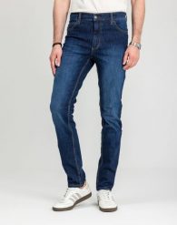 Męskie Spodnie Jeansowe Mustang Style Tramper Tapered Denim Blue 1018016 5000 882. Niebieskie spodnie materiałowe męskie Mustang, bez wzorów, z denimu. Za 189.99 zł.