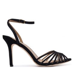 Sandały LAUREN RALPH LAUREN. Czarne sandały damskie Lauren Ralph Lauren, bez wzorów, bez obcasa, na szpilce. Za 769.99 zł.