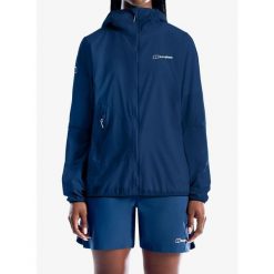 Kurtka przeciwwiatrowa damska Berghaus Pendower Wind Jkt Af. Niebieskie kurtki damskie Berghaus, bez wzorów, z softshellu, bez kaptura. Za 478.49 zł.