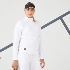 Kurtka tenisowa damska Artengo Soft Dry 900. Białe kurtki damskie KUIKMA, m, bez wzorów, z elastanu, bez kaptura. W wyprzedaży za 89.99 zł.