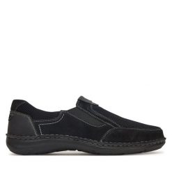 Półbuty Josef Seibel. Czarne półbuty męskie Josef Seibel, bez zapięcia. Za 259.99 zł.