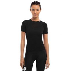 Podkoszulka z wełny merino kolarska damska SIROKO SRX Premium Skin. Czarne bielizna termoaktywna damska SIROKO, l, bez wzorów, ze skóry. Za 296.00 zł.