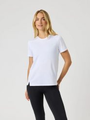 Koszulka BORG z recyklowanego poliestru – BRILLIANT WHITE. Białe topy sportowe damskie Björn Borg, s, bez wzorów, z materiału, bez ramiączek. Za 194.00 zł.