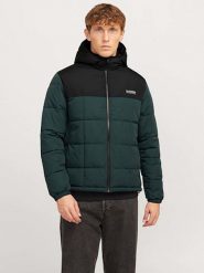 Jack & Jones Kurtka zimowa w kolorze czarno-ciemnozielonym rozmiar: L. Czarne kurtki męskie Jack & Jones, na zimę, l, bez wzorów, bez kaptura. Za 197.63 zł.