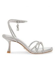Steve Madden Sandały w kolorze srebrnym rozmiar: 36. Szare sandały damskie Steve Madden, bez wzorów, bez obcasa, na koturnie. Za 234.95 zł.