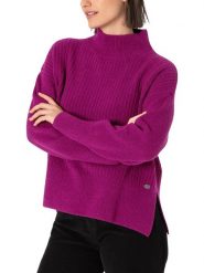 Timezone Sweter w kolorze fioletowym rozmiar: L. Różowe golfy damskie Timezone, l, z materiału, bez kołnierzyka. Za 114.17 zł.