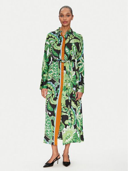 LOLA CASADEMUNT Sukienka koszulowa MS2516019 Zielony Regular Fit. Zielone sukienki damskie lola casademunt, s, bez wzorów, z syntetyku, bez kołnierzyka, bez ramiączek, koszulowe. Za 939.99 zł.