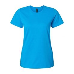 Damska Koszulka Softstyle O Średniej Grubości. Szare bluzki damskie Gildan, xl, bez wzorów, sportowe, bez kołnierzyka, bez ramiączek. Za 31.99 zł.