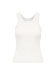 ONLY Top Val 2-Way 15371705 Biały Slim Fit. Białe topy damskie Only, s, bez wzorów, z bawełny, bez kołnierzyka. Za 59.99 zł.