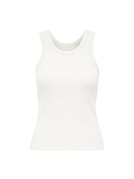 ONLY Top Val 2-Way 15371705 Biały Slim Fit. Białe topy damskie Only, s, bez wzorów, z bawełny, bez kołnierzyka. Za 59.99 zł.