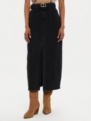 TWINSET Spódnica jeansowa 242TP2601 Czarny Straight Fit. Czarne spódniczki damskie Twinset, bez wzorów, z bawełny. Za 499.99 zł.