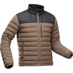Kurtka puchowa turystyczna męska MT500 -10°C. Czarne kurtki męskie FORCLAZ, l, bez wzorów, z materiału, sportowe, bez kaptura. Za 399.99 zł.