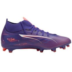 Buty piłkarskie Puma Ultra 5 Match+ FG/AG 107686 01 fioletowe. Fioletowe buty fitness męskie do piłki nożnej. Za 386.47 zł.