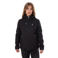 Kurtka turystyczna damska NALEG SOFTSHELL wodoodporna. Czarne kurtki damskie Aulp, l, bez wzorów, z elastanu, bez kaptura. Za 659.99 zł.